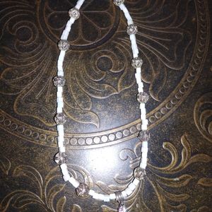 Heart and mother of pearl beaded necklace